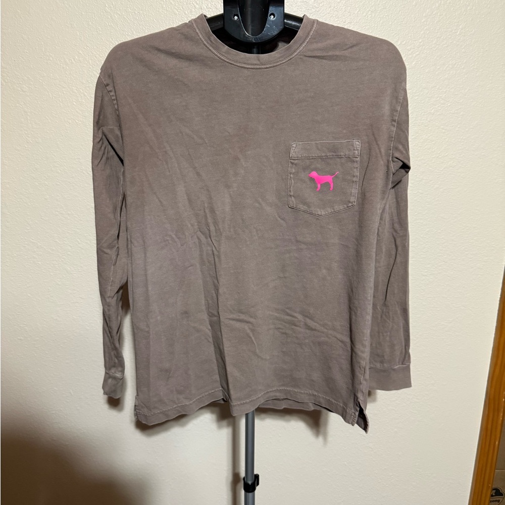 PINK Victoria's Secret Brown Shirt with Pink Logo